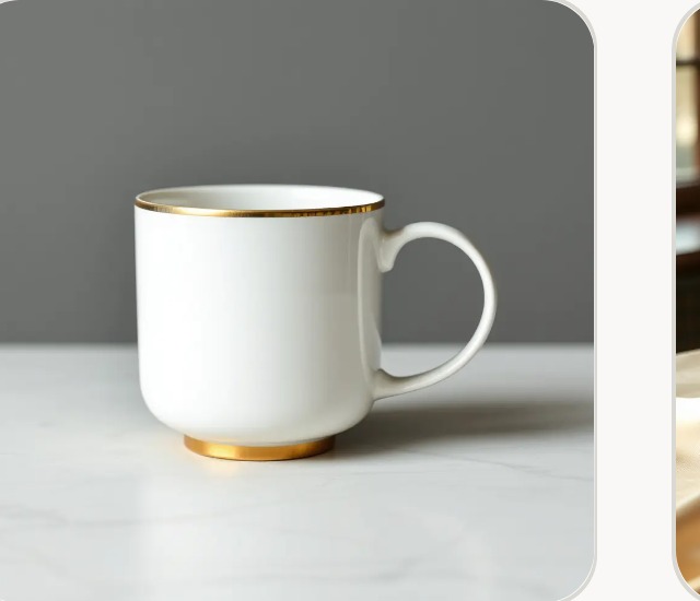 Gold-plated rim porcelain 5