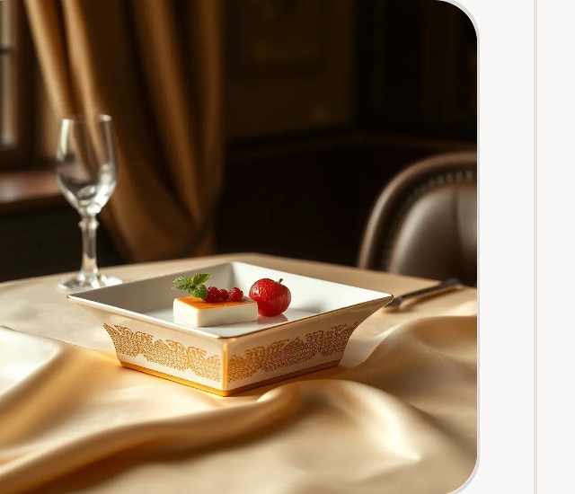 Gold-plated rim porcelain 6